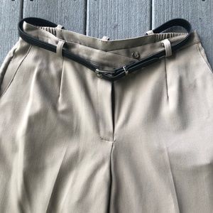 Tan tapered high waisted dress pants